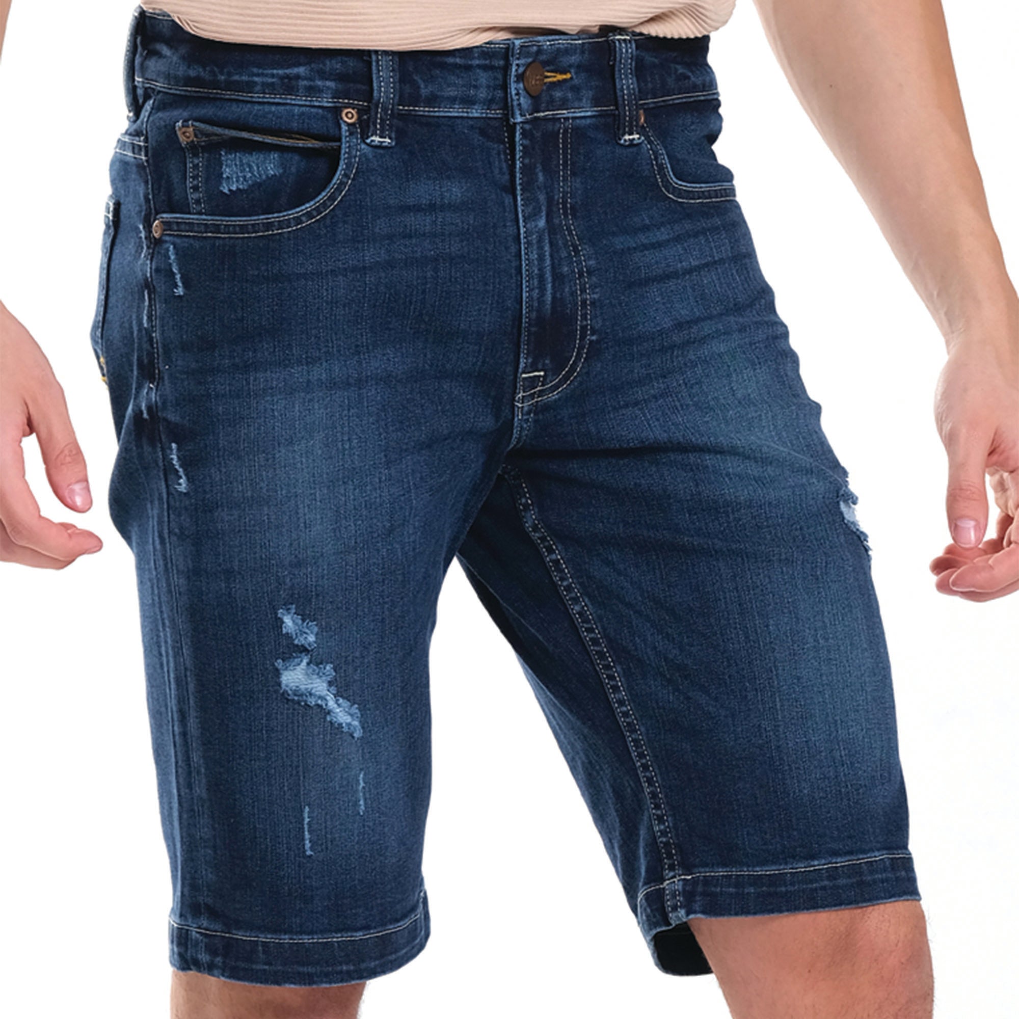 MENS DENIM SHORTS IN BLUE NOTES WITH DISTRESS Lee Jeans Ph