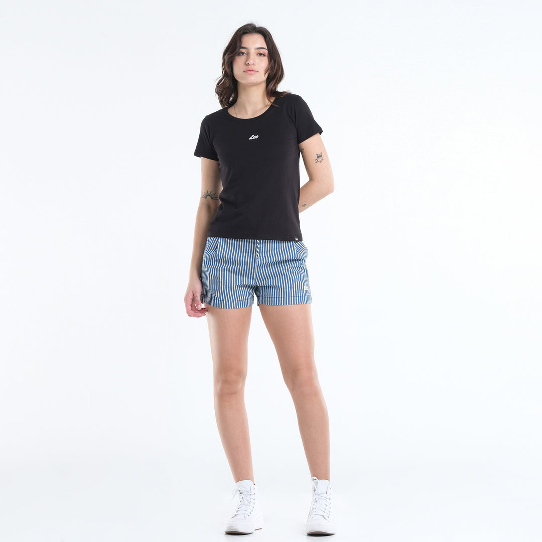 LEE LADIES ROUND NECK SCRIPT LOGO TEE