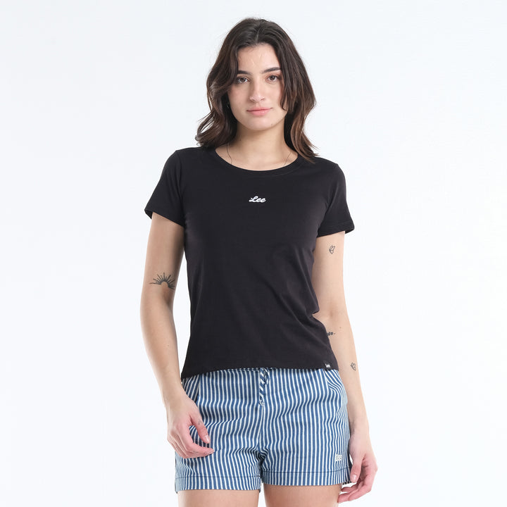 LEE LADIES ROUND NECK SCRIPT LOGO TEE