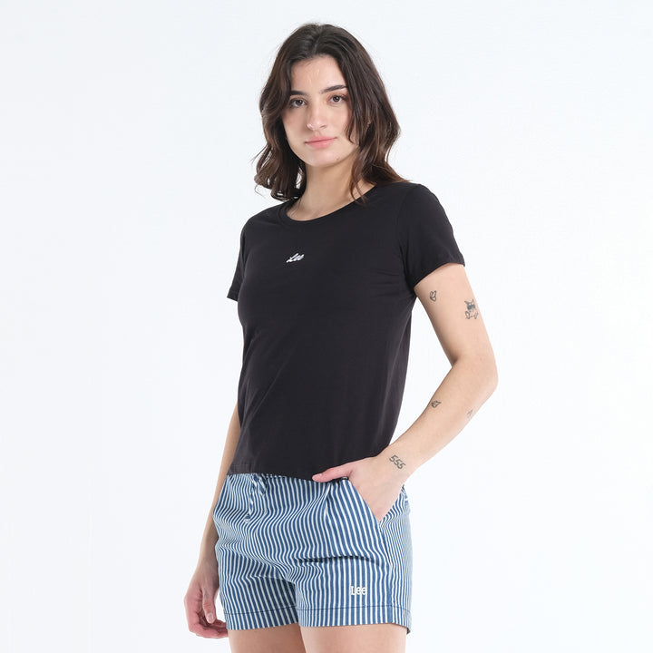 LEE LADIES ROUND NECK SCRIPT LOGO TEE