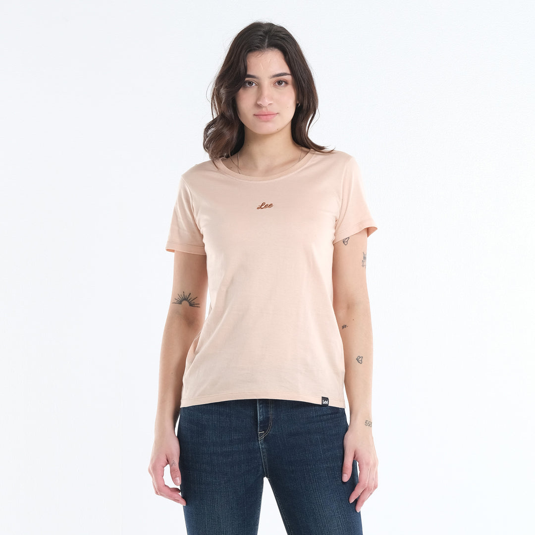 LEE LADIES ROUND NECK SCRIPT LOGO TEE