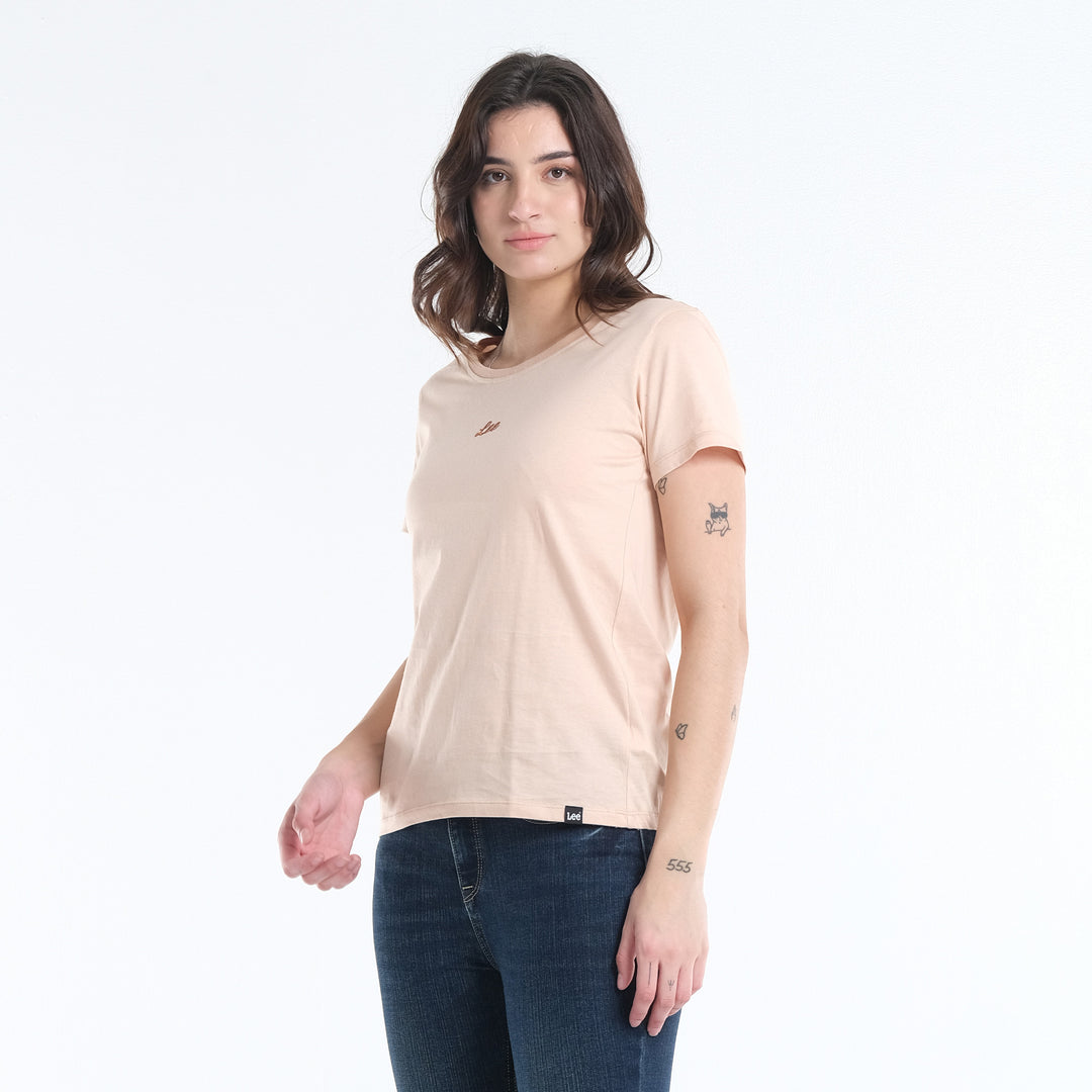 LEE LADIES ROUND NECK SCRIPT LOGO TEE