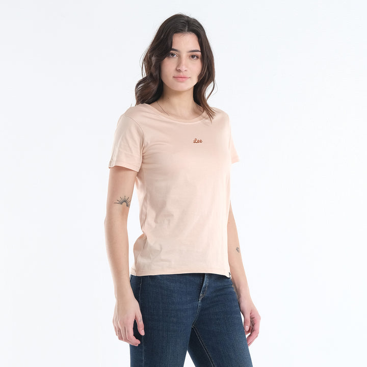 LEE LADIES ROUND NECK SCRIPT LOGO TEE