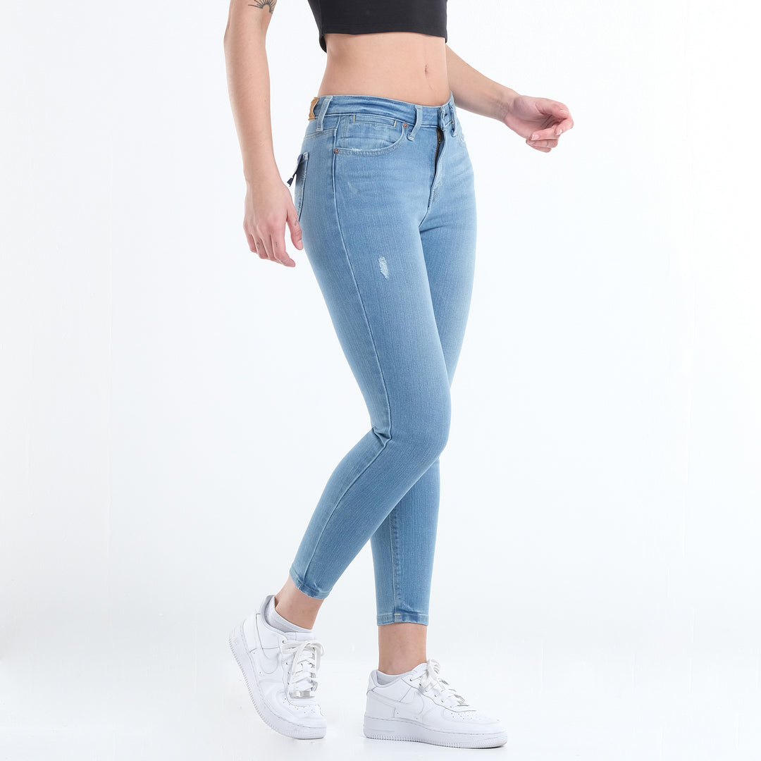 LEE LADIES 101+ HEATHER DENIM PANTS IN WASHED IN LIGHT