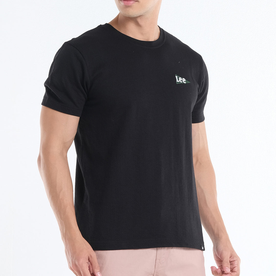 LEE MENS ROUND NECK DIRECT EMBROIDERED LOGO TEE