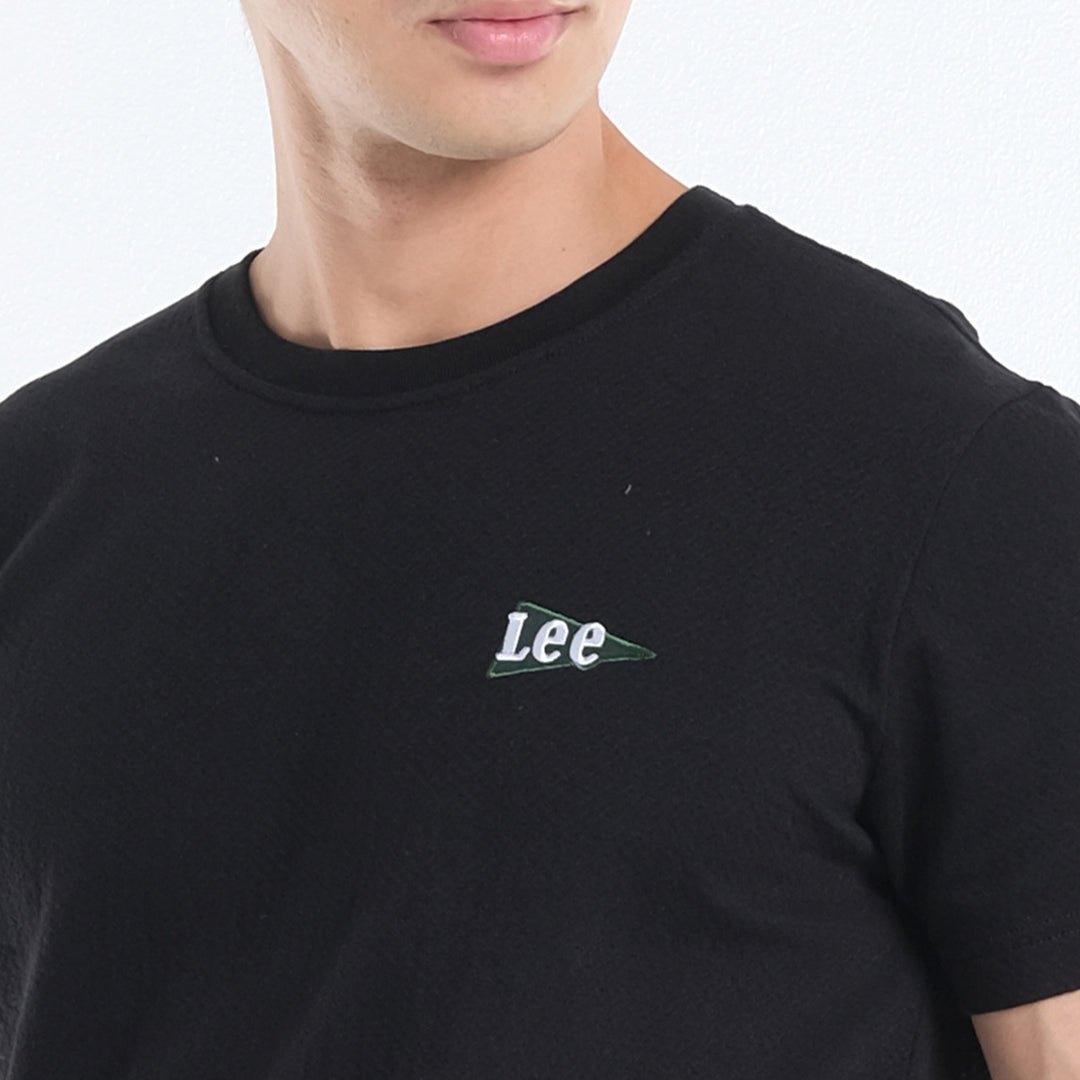 LEE MENS ROUND NECK DIRECT EMBROIDERED LOGO TEE