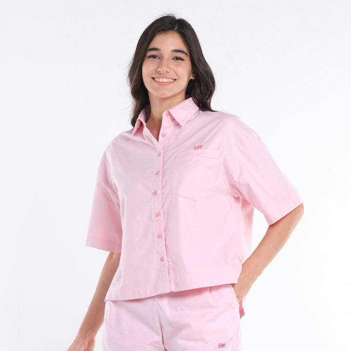 LEE LADIES LOOSE POLO; WITH SMALL EMBROIDERED LOGO