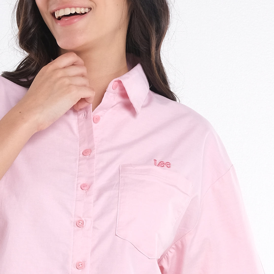 LEE LADIES LOOSE POLO; WITH SMALL EMBROIDERED LOGO