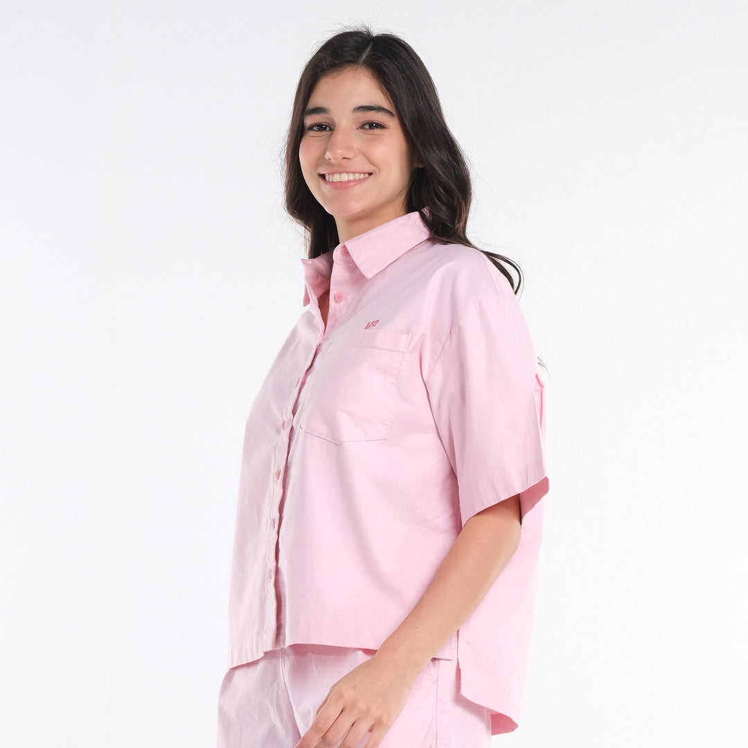 LEE LADIES LOOSE POLO; WITH SMALL EMBROIDERED LOGO