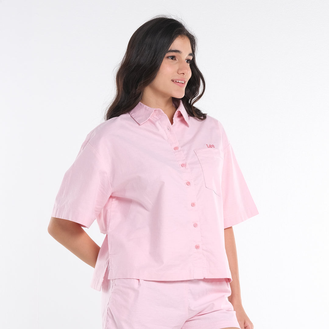 LEE LADIES LOOSE POLO; WITH SMALL EMBROIDERED LOGO