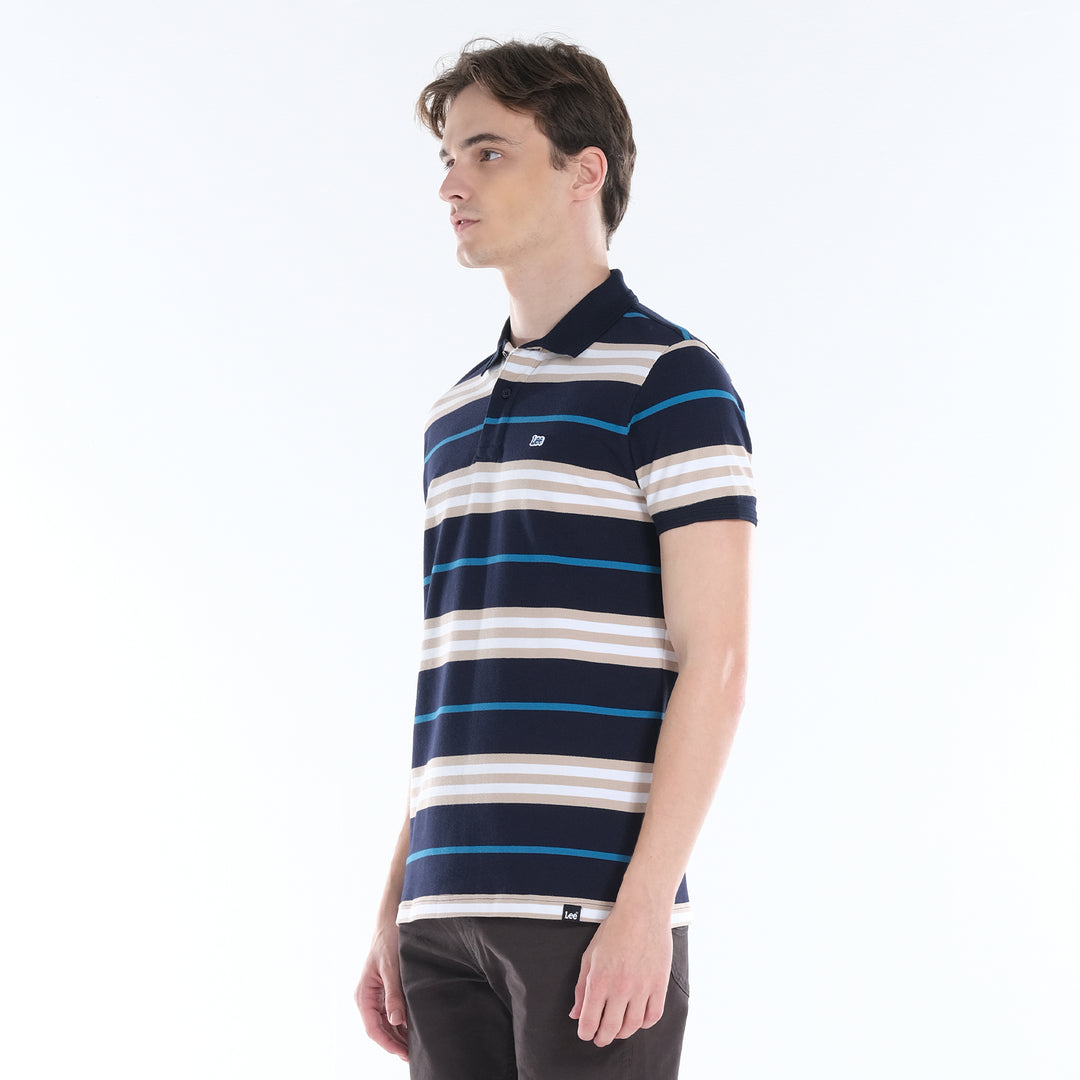 LEE MENS SPORTSHIRTS WITH STRIPE PATTERN AND SMALL LOGO PATCH