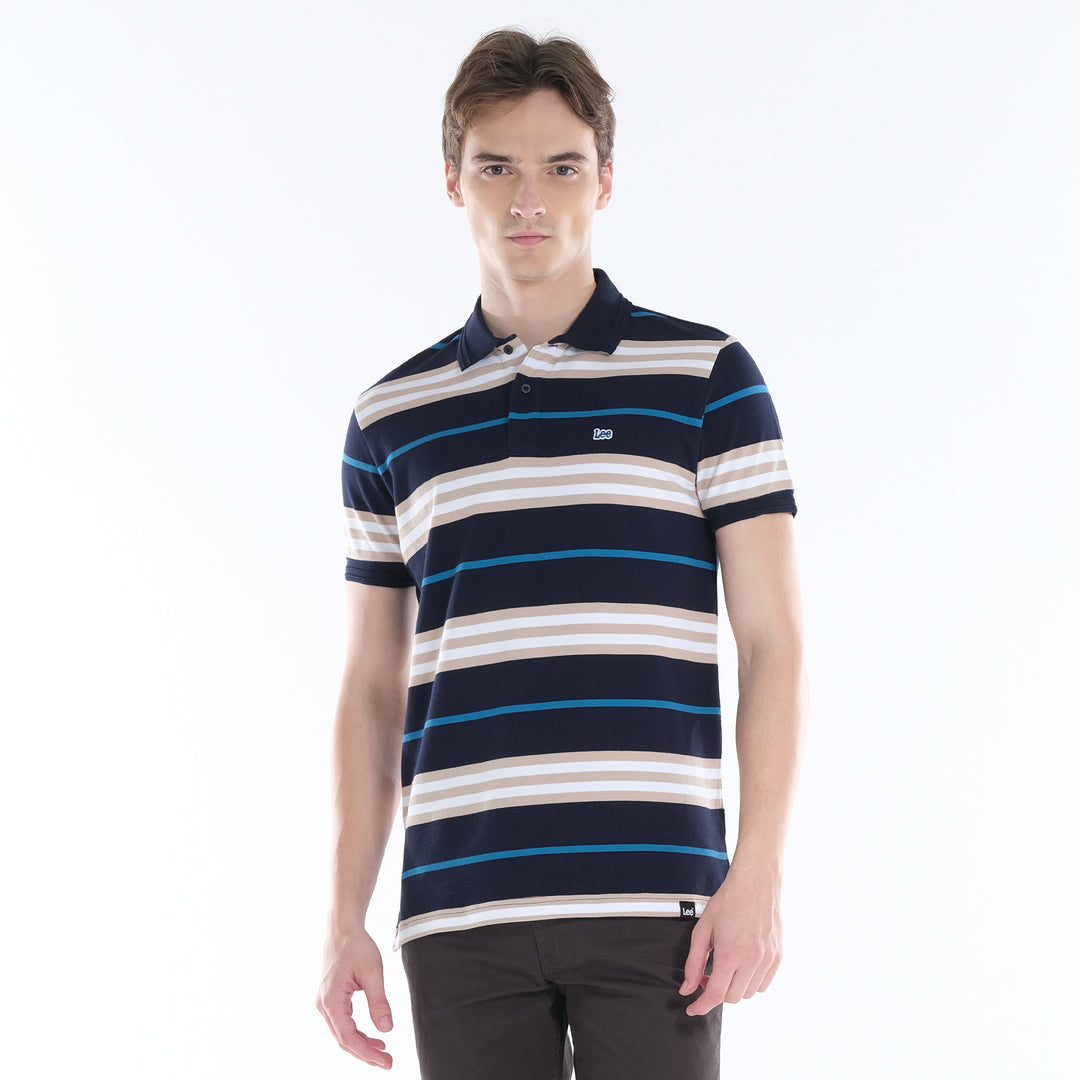 LEE MENS SPORTSHIRTS WITH STRIPE PATTERN AND SMALL LOGO PATCH