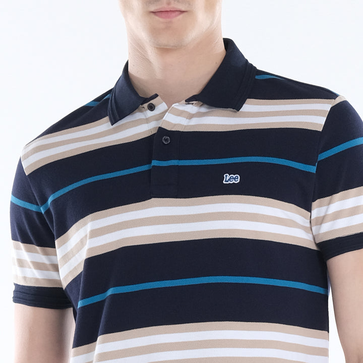 LEE MENS SPORTSHIRTS WITH STRIPE PATTERN AND SMALL LOGO PATCH