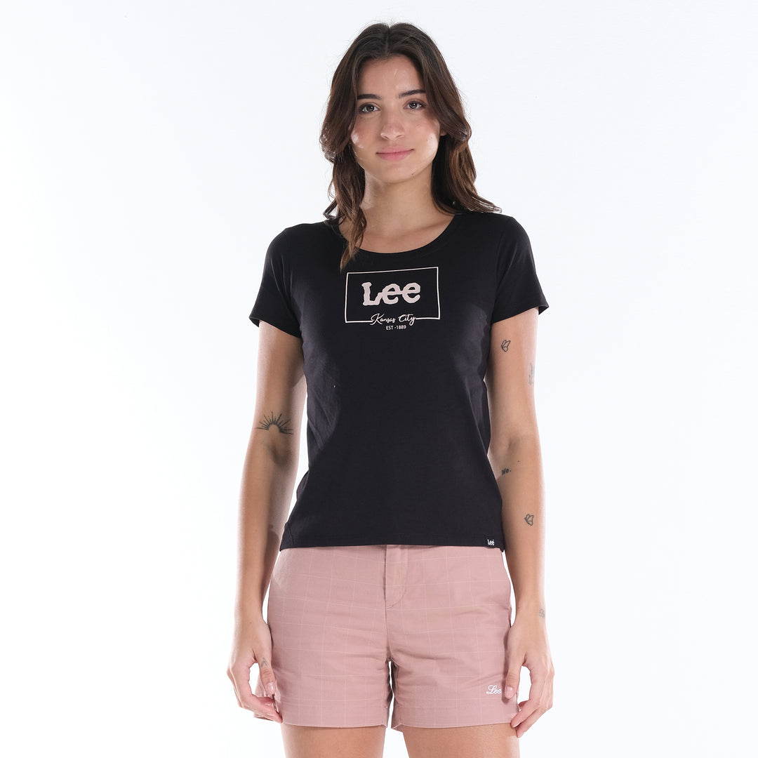 LEE LADIES BASIC ROUND NECK LOGO TEE