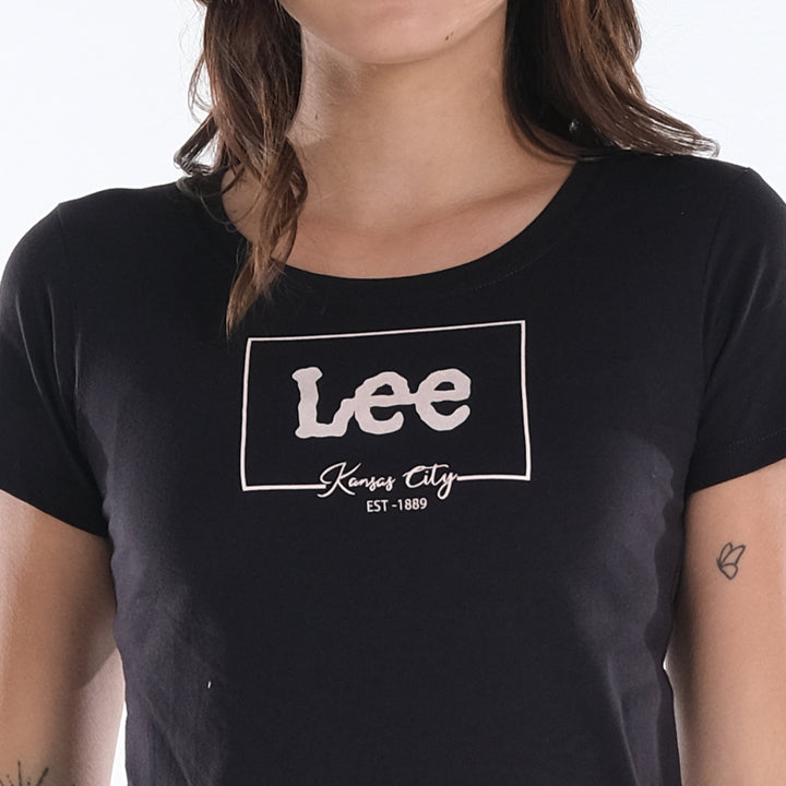 LEE LADIES BASIC ROUND NECK LOGO TEE