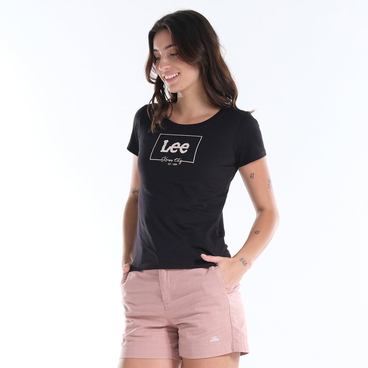 LEE LADIES BASIC ROUND NECK LOGO TEE