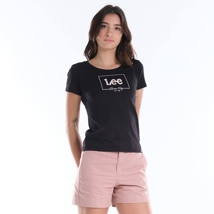 LEE LADIES BASIC ROUND NECK LOGO TEE