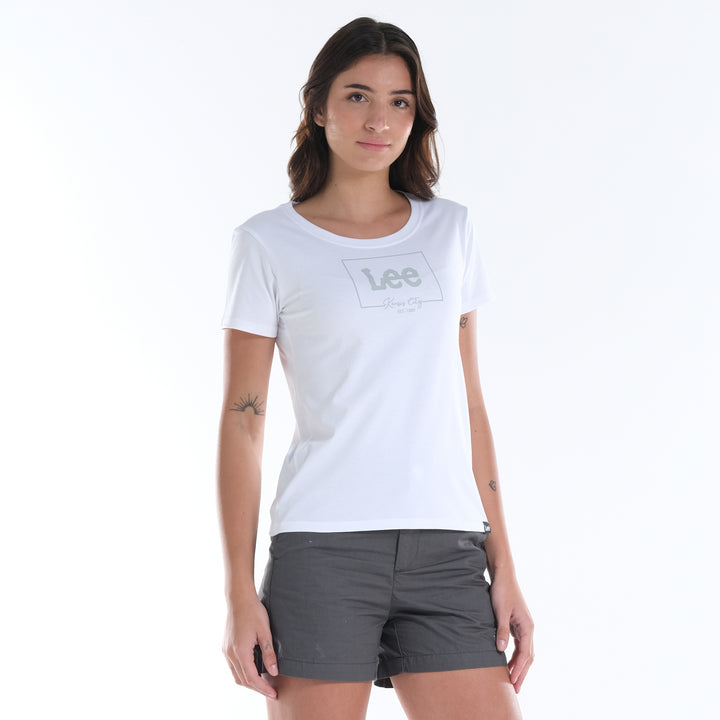 LEE LADIES BASIC ROUND NECK LOGO TEE