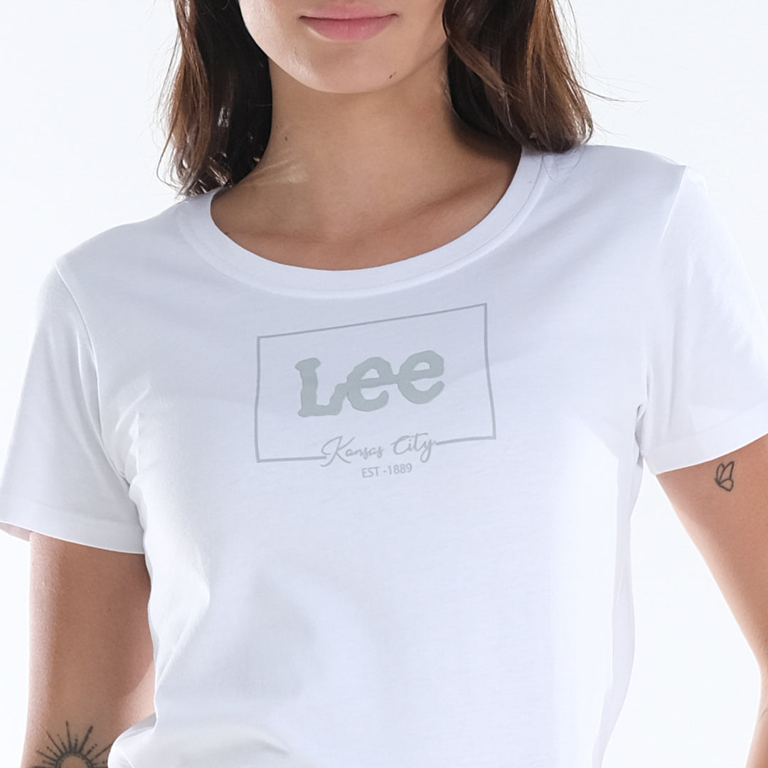 LEE LADIES BASIC ROUND NECK LOGO TEE