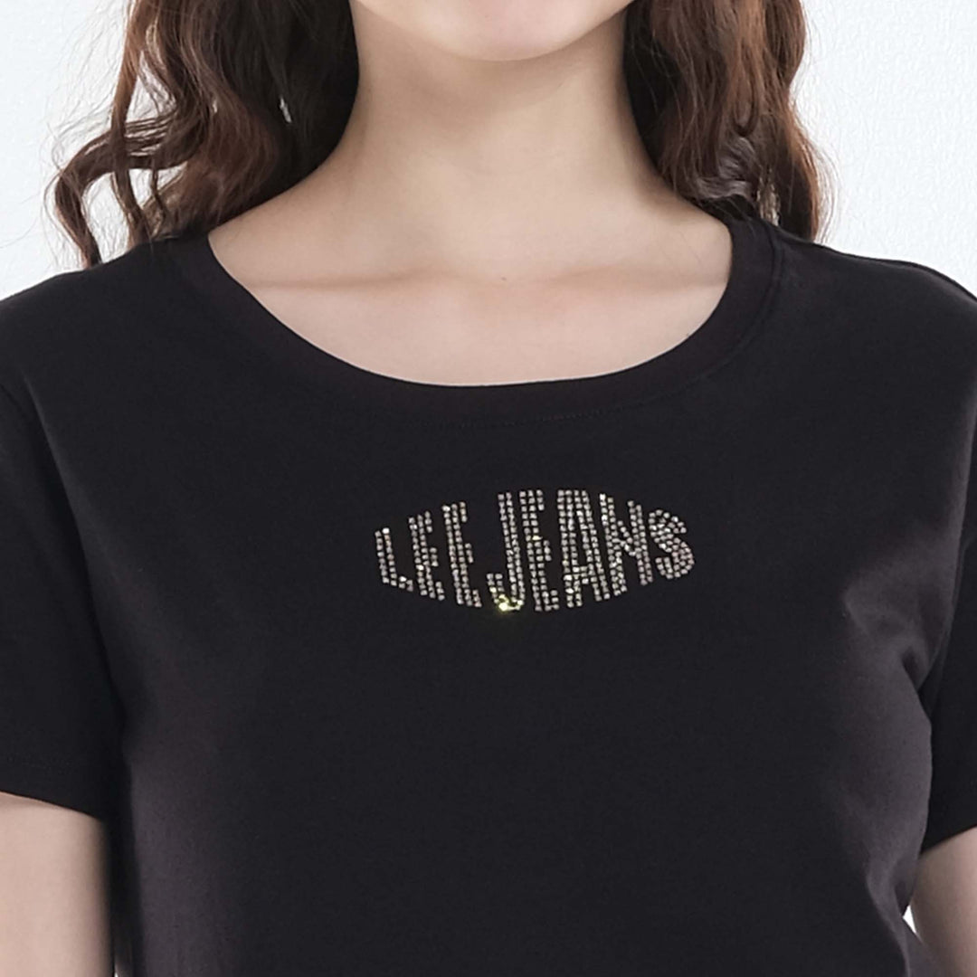 LEE LADIES BASIC ROUND NECK WITH RHINESTONE-DESIGNED TEE