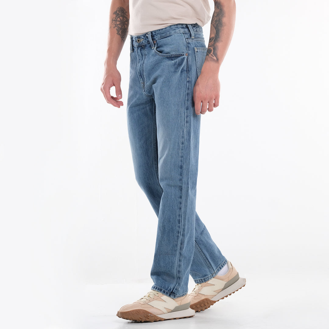 LEE MENS' 101+ ZIP FLY PANTS IN LIGHT INDIGO WORN