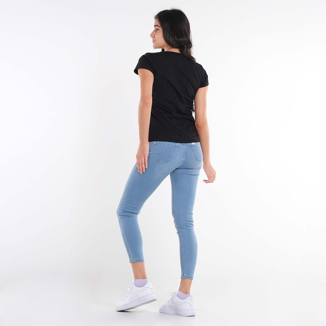 LEE WOMENS SKYLER JEANS IN DISTRESSED DENIM