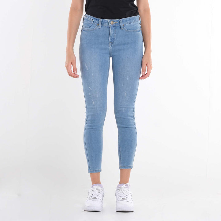 LEE WOMENS SKYLER JEANS IN DISTRESSED DENIM