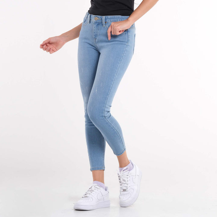 LEE WOMENS SKYLER JEANS IN DISTRESSED DENIM