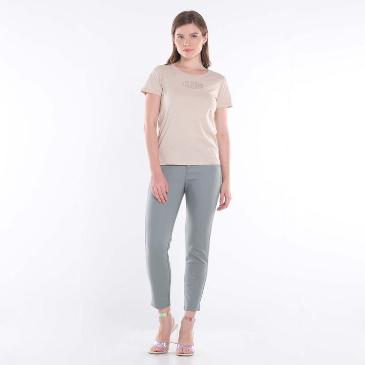 LEE LADIES BASIC ROUND NECK WITH RHINESTONE-DESIGNED TEE