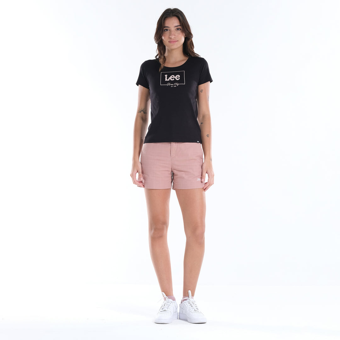 LEE LADIES BASIC ROUND NECK LOGO TEE